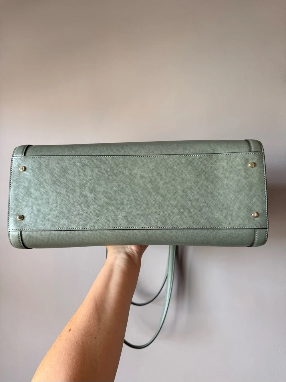 Kate Spade Madison Saffiano East West Leather Large Laptop Tote Sage KC434